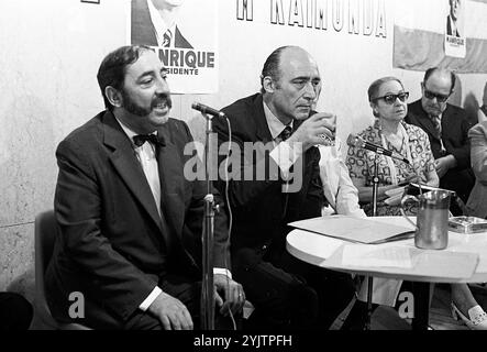 Das argentinische Militär, Politiker und Journalist Francisco Manrique während des Auftaktes seines Präsidentschaftswahlkampfes in Buenos Aires, Argentinien, 10. Januar 1973. Stockfoto