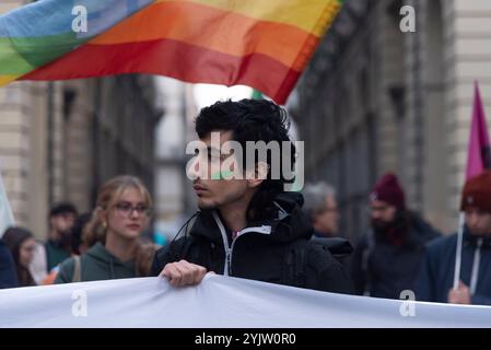 Torino, Italien. November 2024. Manifestazione COP29 Anni di Promesse ora fermate la crisi climatica. Torino, Italia - Venerdi 15 Novembre 2024 - Matteo SECCI/ Credit: LaPresse/Alamy Live News Stockfoto