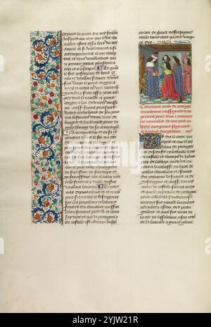 Die Portugiesen entsenden eine Botschaft an König Richard II., um 1386; Chroniques (Buch drei), um 1480–1483. Stockfoto