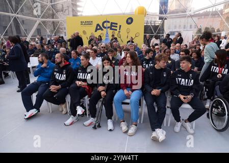 Torino, Italien. November 2024. Incontro con gli atleti piemontesi che hanno partecipato alle Olimpiadi di Parigi 2024. Presso Casa Tennis a Torino, Italia - Venerdi 15. November 2024 - Matteo SECCI/ Credit: LaPresse/Alamy Live News Stockfoto