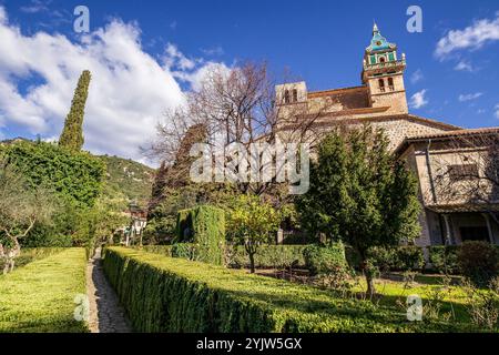 Gärten der Cartuja de Valldemosa, la Cartoixa de Valldemossa, Mallorca, Balearen, spanien Stockfoto