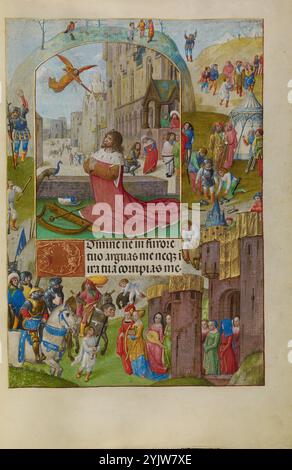 David im Gebet; Spinola-Stunden, ca. 1510-1520. Stockfoto