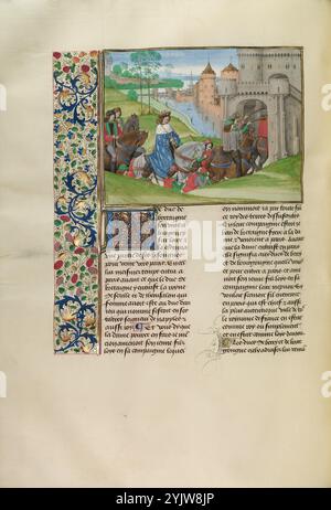 Louis von Anjou, der nach Paris kam, um 1390; Chroniques (Buch drei), um 1480–1483. Stockfoto