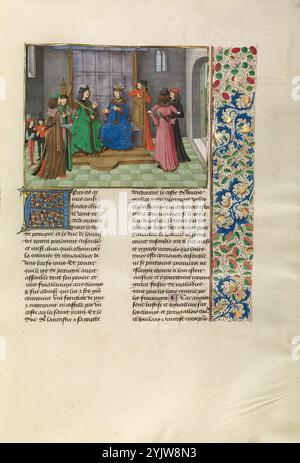 Der König von Portugal und Johannes von Gaunt Consulting, um 1380; Chroniques (Buch drei), um 1480–1483. Stockfoto