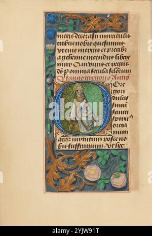 Initial O: St. Gregor; Crohin-La Fontaine Stunden, (ca. 1480-1485?). Stockfoto