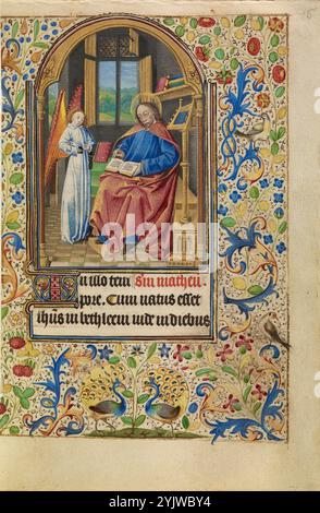 St. Matthäus; Stundenbuch, ca. 1466-1470. Stockfoto