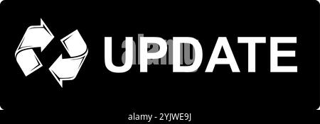 Vektorabbildung Schwarzweiß-Symbol Computer Mauszeiger Klicken auf Update Button Software System Stock Vektor