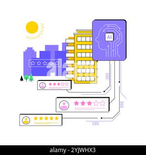KI-analysiertes Gast-Feedback abstrakte Konzeptvektorillustration. Stock Vektor