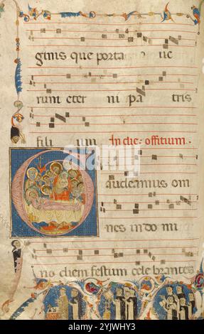 Initial G: Der Tod der Jungfrau; graduell, um 1270. Stockfoto