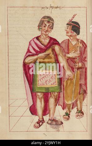 Pachacuti Inca Yupanqui und Capac Yupanqui, fertiggestellt 1616. Weitere Informationen:Historia General del Piru. Stockfoto