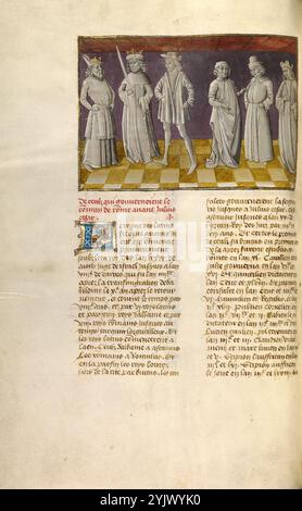 Die sechs Vorgänger von Julius Cäsar; Miroir Historial, um 1475. Stockfoto