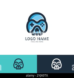 Skull Game Logo Design Vektor Stock Vektor