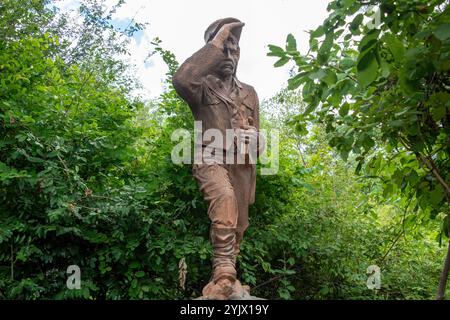 Die Statue von David Livingstone, einem schottischen Missionar, der am 16. November 1855 die Victoria Falls entdeckte Stockfoto