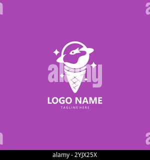 Planet Ice Cream Logo-Vektor Stock Vektor
