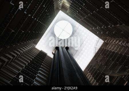 Ein herrliches Gebäude - Hyatt Regency Atlanta. Entworfen vom verstorbenen John Portman. Stockfoto