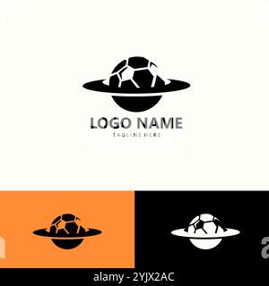 Design-Vektor des Planet Footballl-Logos Stock Vektor
