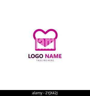 Logo-Design-Vektor mit Post Heart Stock Vektor