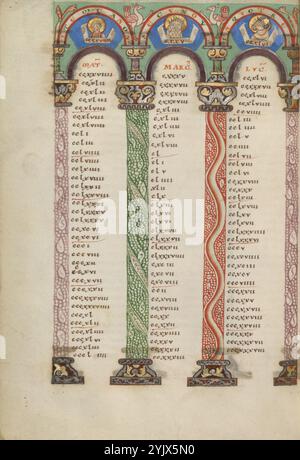 Canon Table Page; Gospel Book, ca. 1120-1140. Stockfoto