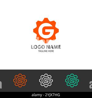 Logo-Vektor mit Buchstabe G Gear Stock Vektor