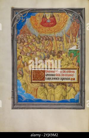 Männliche Märtyrer und Heilige, die das Lamm Gottes verehren; Spinola-Stunden, um 1510–1520. Stockfoto