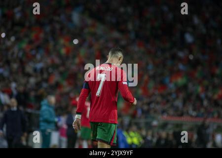 Porto, Porto, Portugal, Portugal. November 2024. Cristiano Ronaldo reagierte am 15. November 2024 beim Spiel der Gruppe A1 der UEFA Nation League zwischen Portugal und Polen im DragÃ£o Stadion in Porto, Portugal. (Foto von Sergio Mendes/PxImages) (Credit Image: © Sergio Mendes/PX Imagens via ZUMA Press Wire) NUR FÜR REDAKTIONELLE ZWECKE! Nicht für kommerzielle ZWECKE! Stockfoto