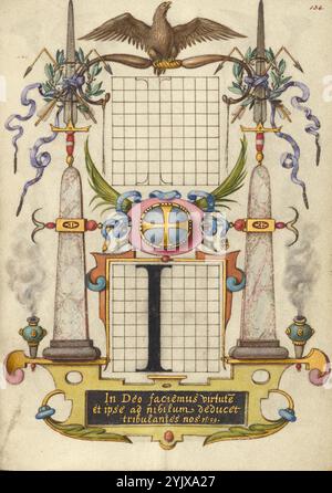 Anleitung zum Bau des Buchstabens I; Mira calligraphiae monumenta, um 1591-1596. Stockfoto