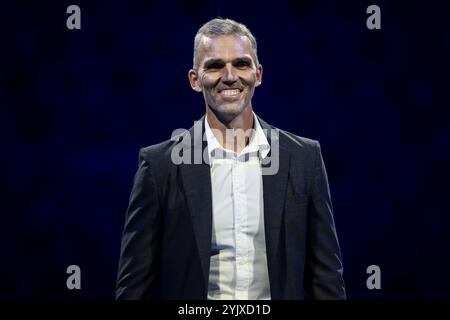 Turin, Italien. 15. November 2024. Ivo Karlovic aus Kroatien nimmt am sechsten Tag des Nitto ATP Finals an einer Ruhestandszeremonie Teil. Quelle: Nicolò Campo/Alamy Live News Stockfoto