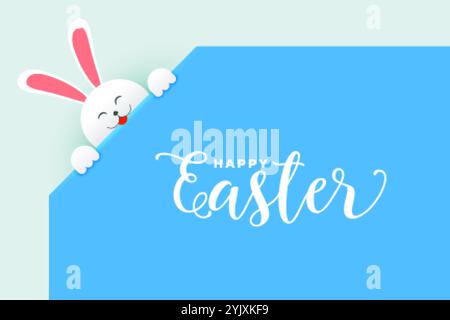 Süßes Kaninchenbrötchen, das das ostertagsplakat ausgibt Stock Vektor