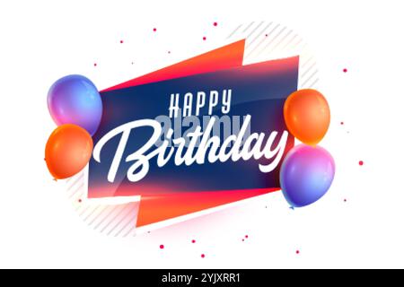 Happy birthday Hintergrund mit realistischen 3D-Ballons Stock Vektor