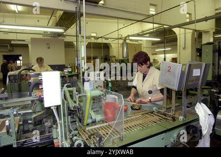 Herstellung und Verarbeitung von Tabakwaren in einer Fabrik Herstellung von Tabakwaren in einer Fabrik Stockfoto