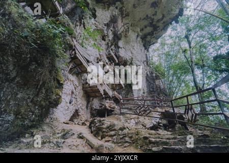 Buntu Kesu Grave Touristengebiet, das mehr als 700 Jahre alt ist in Tana Toraja, 3. Oktober 2024, Süd-Sulawesi Stockfoto