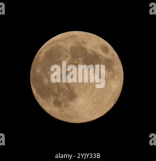 Wimbledon, London, Großbritannien. November 2024. Der letzte Supermond von 2024, der Beaver Moon, der sich über London erhebt. Kredit: Malcolm Park/Alamy Stockfoto