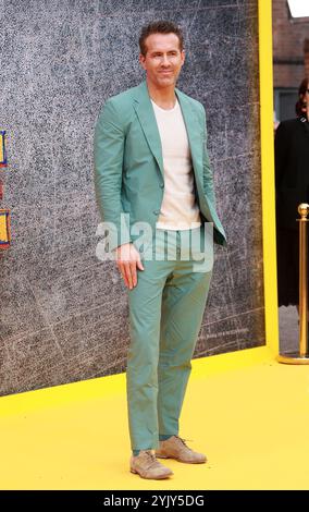 Ryan Reynolds nimmt am „Deadpool & Wolverine“ UK Fan Event im Eventim Apollo in London, England, Teil. Stockfoto