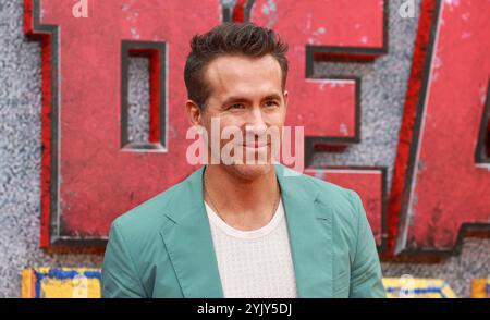 Ryan Reynolds nimmt am „Deadpool & Wolverine“ UK Fan Event im Eventim Apollo in London, England, Teil. Stockfoto