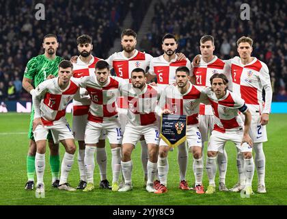 Glasgow, Großbritannien. November 2024. Die kroatische Mannschaft während des Spiels der UEFA Nations League im Hampden Park, Glasgow. Der Bildnachweis sollte lauten: Neil Hanna/Sportimage Credit: Sportimage Ltd/Alamy Live News Stockfoto