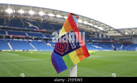 Brighton, Großbritannien. November 2024. Allgemeine Ansicht vor dem Spiel der Barclays Women's Super League zwischen Brighton & Hove Albion und West Ham United im American Express Stadium. Quelle: James Boardman/Alamy Live News Stockfoto