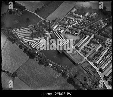 Sutton Worsted Mills an der Bridge Street, Sutton-in-Craven, North Yorkshire, 1930er Jahre. Stockfoto