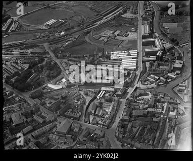 Swadford Street, The Gas Works and Environs, Skipton, North Yorkshire, 1930er Jahre. Stockfoto