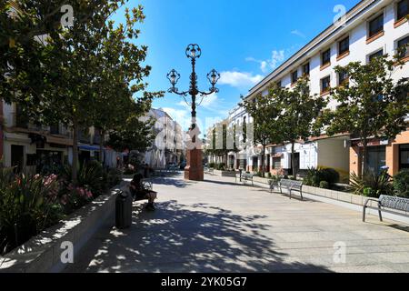 Lampost in der Plaza del Socorro de Andalucía, Ronda Stadt, Andalusien, Spanien, Europa Stockfoto