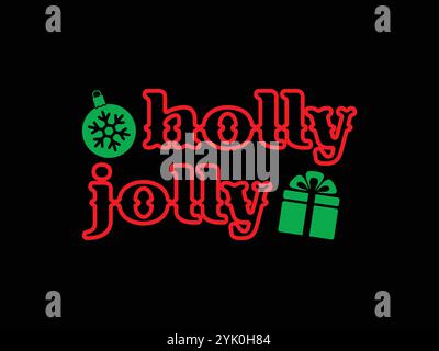 Holly Jolly Typografie Design Stock Vektor