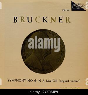 Plattencover aus Vintage-Vinyl. Anton Bruckner, Symphonie Nr. 6 in einer Dur-Originalfassung, Wiener Sinfonieorchester, Henry Swoboda Stockfoto