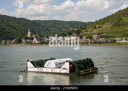 Mühlenkraftwerk, innovatives Kleinkraftwerk zur Stromerzeugung, Niederheimbach am Rhein, Rheinland-Pfalz, Deutschland, Europa Stockfoto