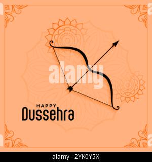 Happy Dussehra Festival Gruß im ethnischen Stil Stock Vektor