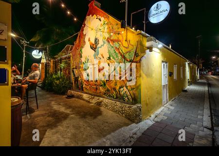 Der bekannte Künstler Francis Sling schuf die Wandmalereien in der MosaCaña Bar & Kitchen auf der Penstraat 41, Willemstad, Curacao, Kòrsou Stockfoto