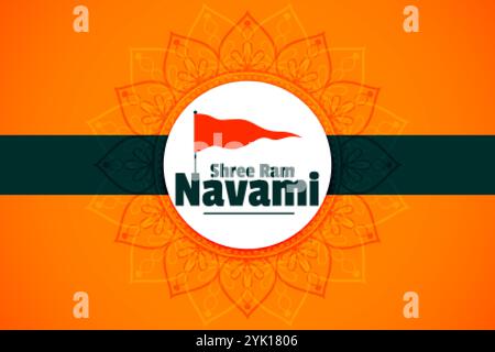 Happy RAM navami Festival wünscht Kartendesign Stock Vektor