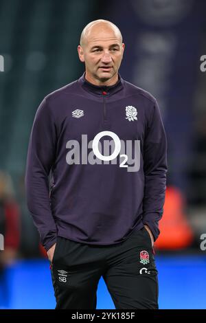 Steve Borthwick Head Coach of England kommt am 16. November 2024 im Allianz Stadium, Twickenham, Großbritannien, vor dem Autumn Nations Series-Spiel England gegen Südafrika (Foto: Craig Thomas/News Images) in, am 16. November 2024. (Foto: Craig Thomas/News Images/SIPA USA) Credit: SIPA USA/Alamy Live News Stockfoto