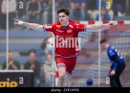 Essen, Deutschland. November 2024. 16.11.2024, Handball, Saison 2024/2025, 2. Handball-Bundesliga, 11. Spieltag, TuSEM Essen - HC Elbflorenz 2006, Felix Eissing (TuSEM Essen), Foto: Dennis Ewert/RHR-FOTO/dpa/Alamy Live News Stockfoto