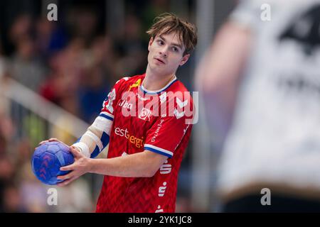 Essen, Deutschland. November 2024. 16.11.2024, Handball, Saison 2024/2025, 2. Handball-Bundesliga, 11. Spieltag, TuSEM Essen - HC Elbflorenz 2006, Nils Homscheid (TuSEM Essen), Foto: Dennis Ewert/RHR-FOTO/dpa/Alamy Live News Stockfoto