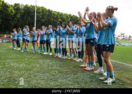 Lilyfield, Australien. November 2024. Die Mannschaft von Sydney FC, die während des dritten Spiels der A-League 2024/25 gegen Western Sydney Wanderers FC im Leichhardt Oval gespielt wurde. Endstand Sydney FC 1:0 Western Sydney Wanderers. (Foto: Luis Veniegra/SOPA Images/SIPA USA) Credit: SIPA USA/Alamy Live News Stockfoto