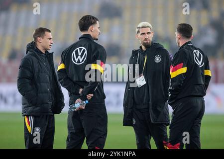 Freiburg Im Breisgau, Deutschland. November 2024. Joshua Kimmich (Deutschland, 6), Robin Koch (Deutschland, 3), Robert Andrich (Deutschland, 8), Robin Gosens (Deutschland, 21) W?hrend der Platzbegehung UEFA Nations League: Deutschland - Bosnien Herzegowina; Freiburg im Breisgau, Europa-Park-Stadion am 16.11.2024 Credit: dpa/Alamy Live News Stockfoto